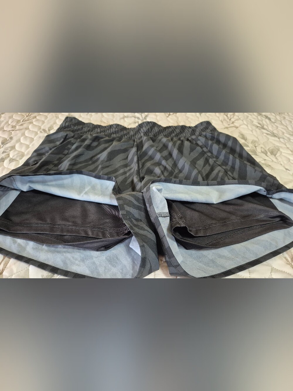 Avia Black Zebra-Print Athletic Shorts - Picture 2 of 5
